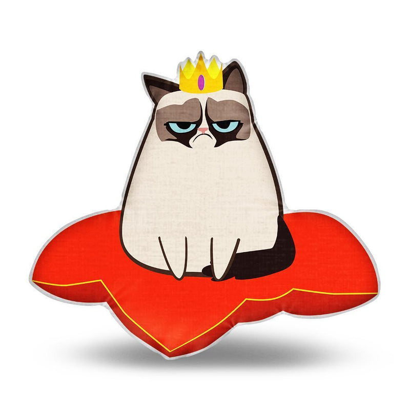 Grumpy Cat Royalty Treatment Throw Pillow