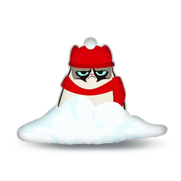 Grumpy Cat SNoMan Throw Pillow