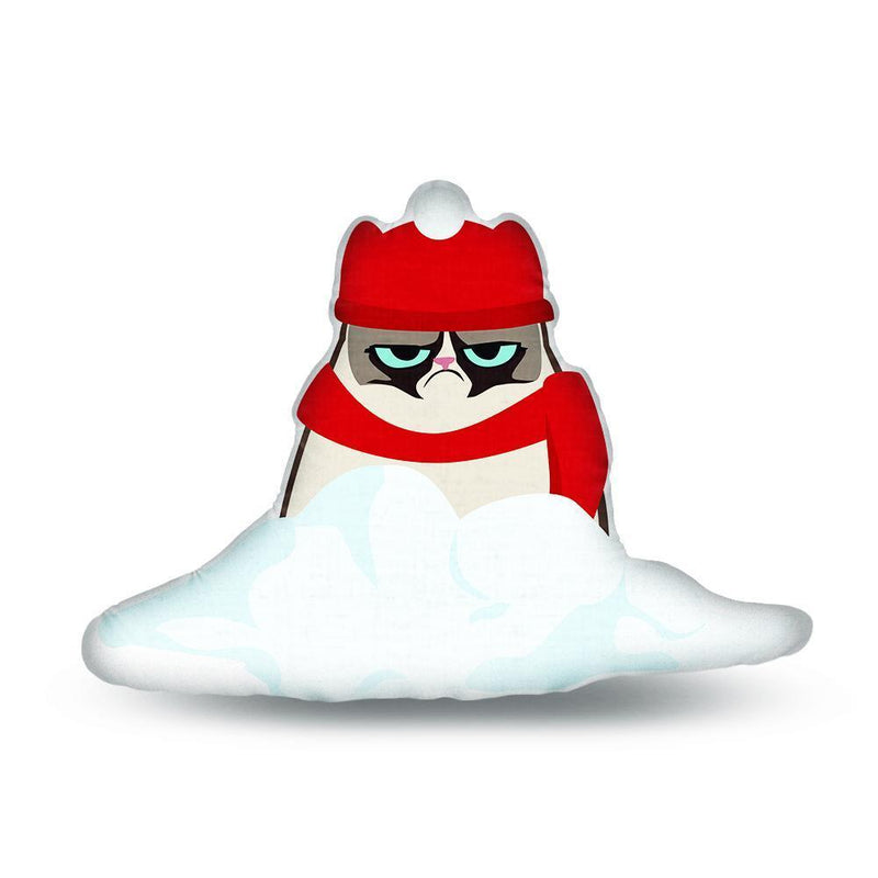 Grumpy Cat SNoMan Throw Pillow