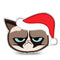 Grumpy Cat Santa Hat Throw Pillow