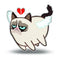 Grumpy Cat Broken Heart Angel Throw Pillow