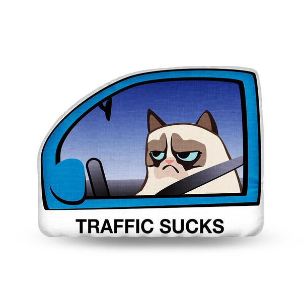 Grumpy Cat Traffic Sucks Throw Pillow