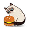 Grumpy Cat Burger Throw Pillow