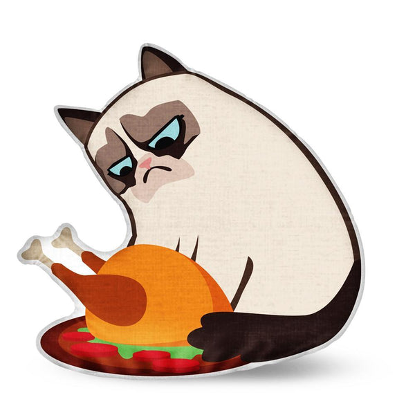 Grumpy Cat Turkey Throw Pillow