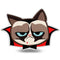 Grumpy Cat Vampire Throw Pillow