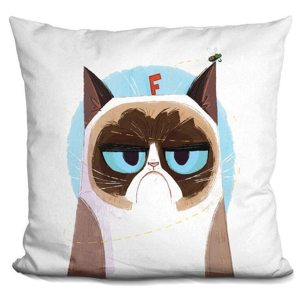 Grumpy Cat F Is For Fly Throw Pillow