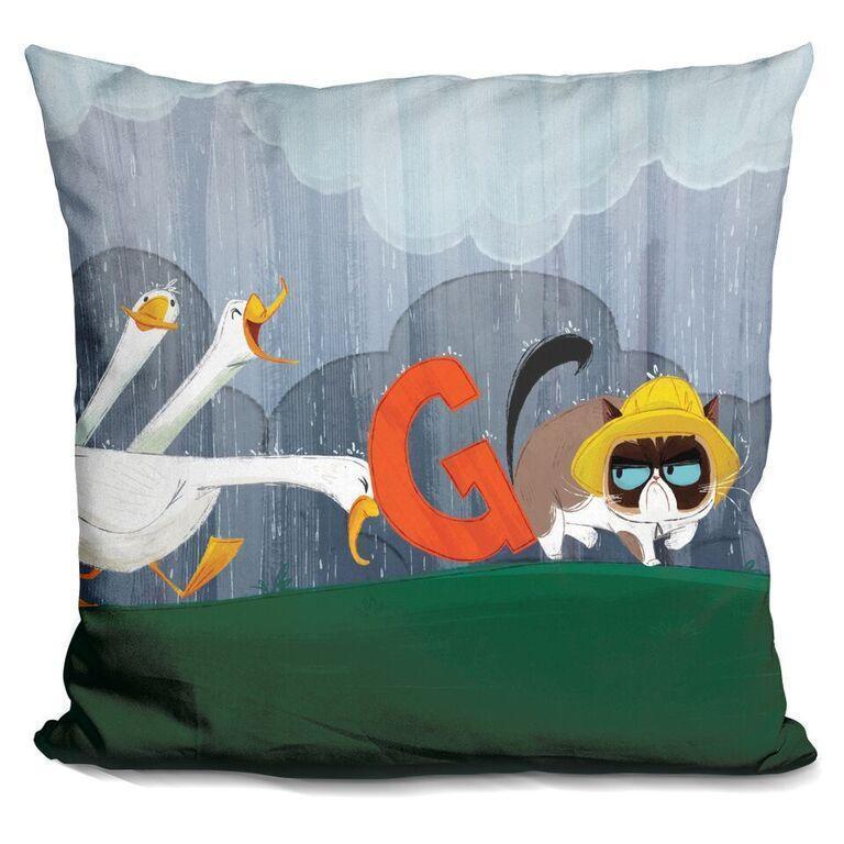 Grumpy Cat G Is For Geese Throw Pillow