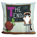 Grumpy Cat T Is For Turtle Throw Pillow