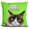Grumpy Cat 100% Unimpressed Throw Pillow