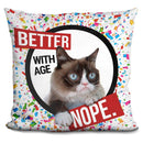 Grumpy Cat Better With Age Throw Pillow