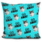 Grumpy Cat Go Away Pattern Blue Throw Pillow
