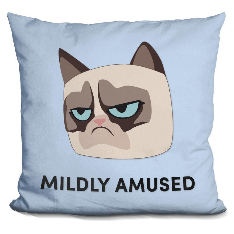 Grumpy Cat Mildly Amuzed Throw Pillow