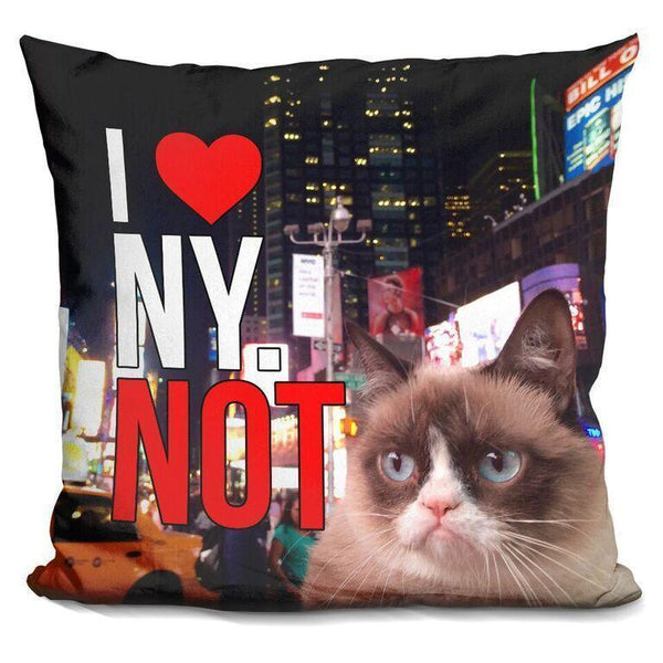 Grumpy Cat I Love Ny Not Throw Pillow