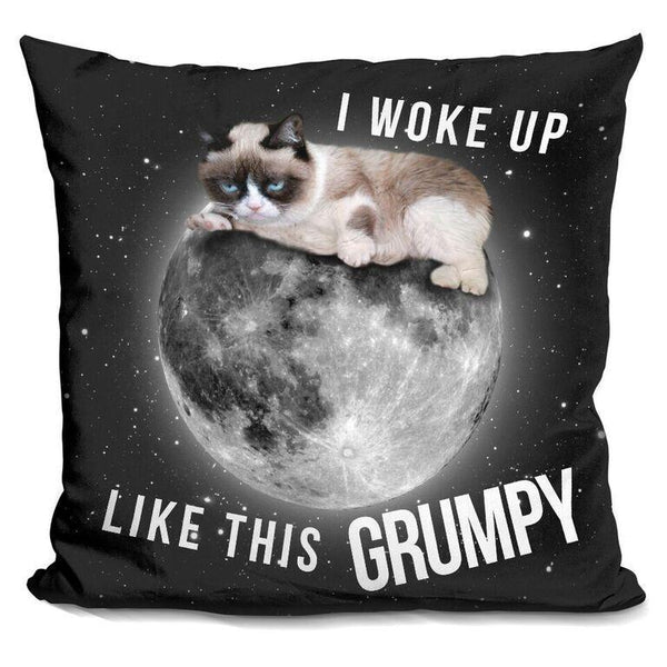 Grumpy Cat I Woke Up Like This Grumpy Throw Pillow