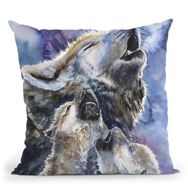 Wolves Family Throw Pillow By George Dyachenko