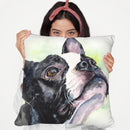 Boston Terrier Throw Pillow By George Dyachenko
