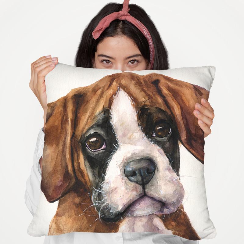 Boxer Puppy Ii Throw Pillow By George Dyachenko