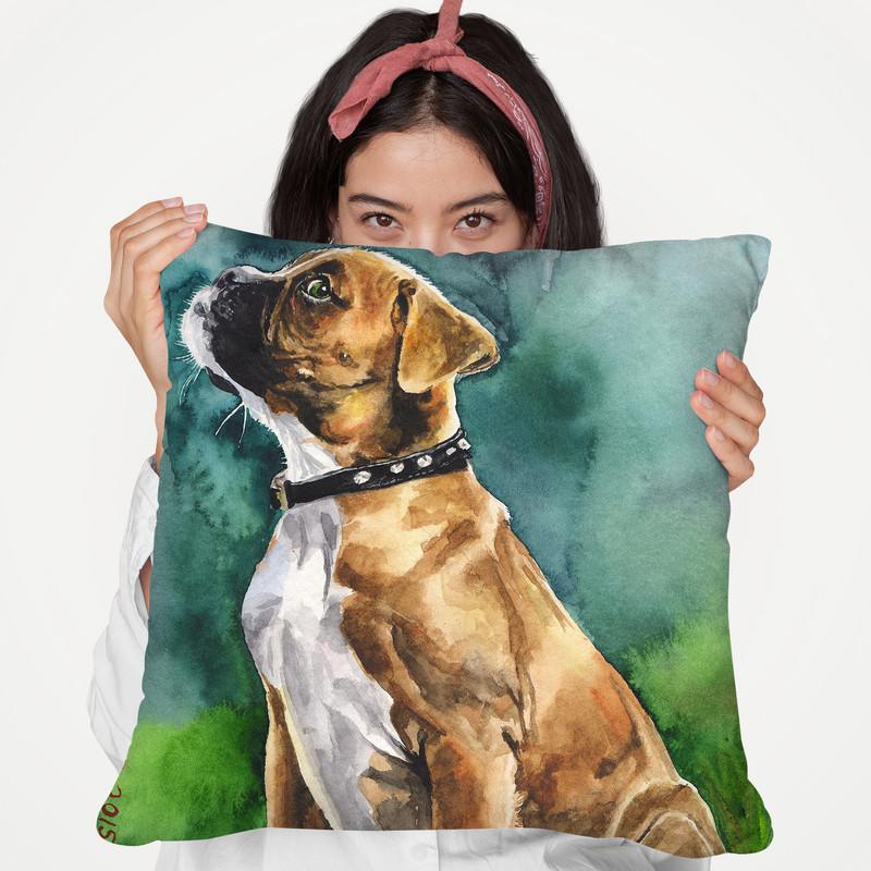 Boxer Puppy I Throw Pillow By George Dyachenko