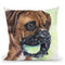 Boxer With Ball Throw Pillow By George Dyachenko