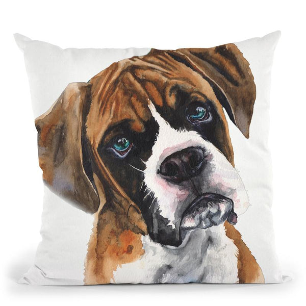 Boxer With Blue Eyes Throw Pillow By George Dyachenko