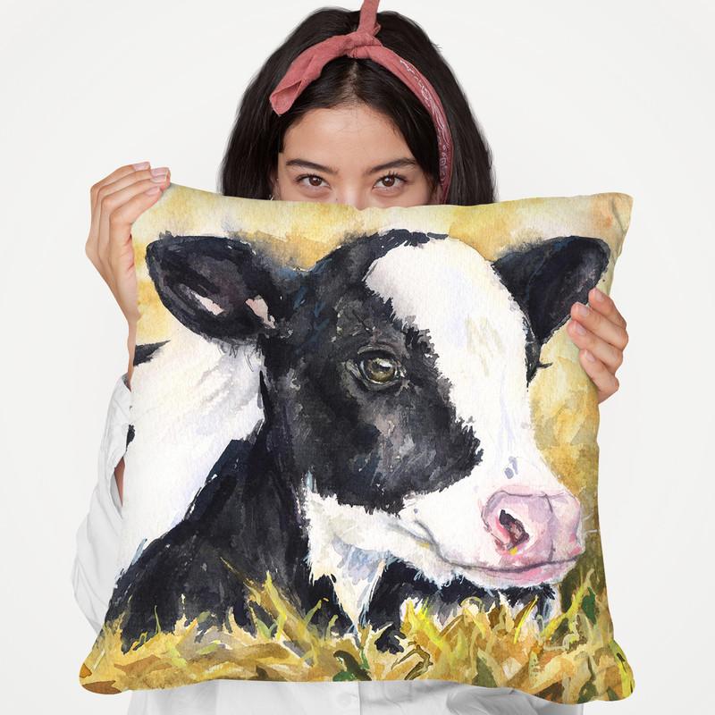 Calf Throw Pillow By George Dyachenko