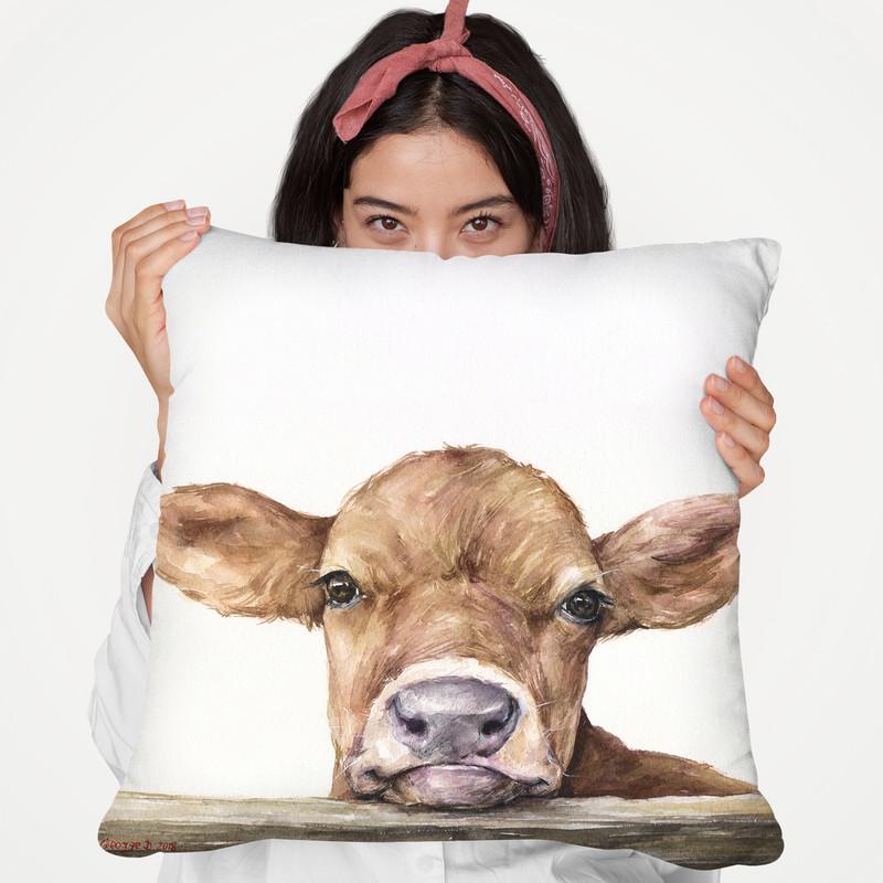 Calf I Throw Pillow By George Dyachenko