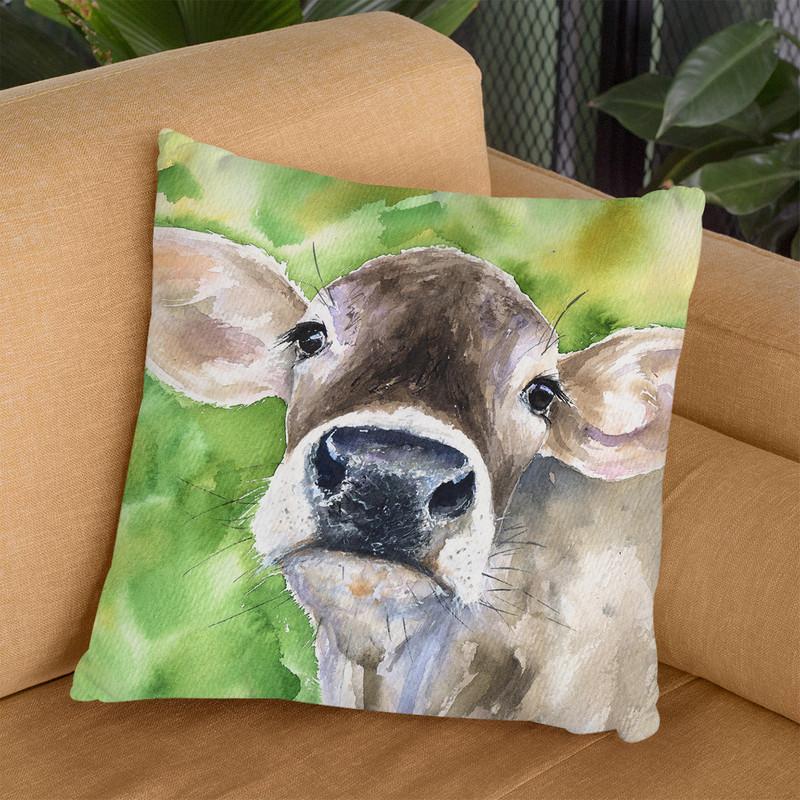 Cow Throw Pillow By George Dyachenko
