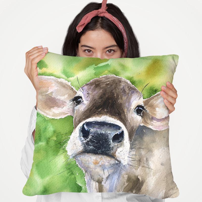Cow Throw Pillow By George Dyachenko