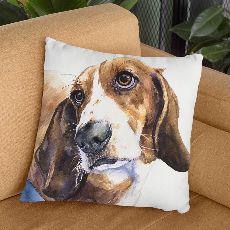 Basset Hound Throw Pillow By George Dyachenko