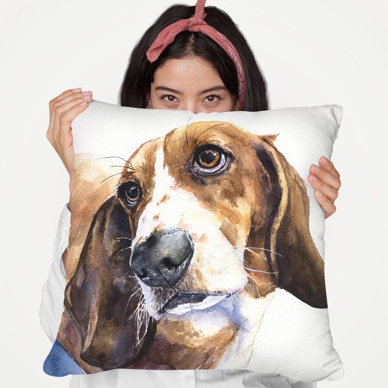 Basset Hound Throw Pillow By George Dyachenko