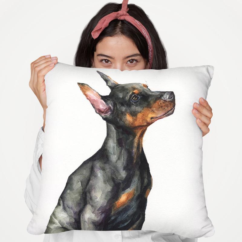 Doberman Puppy Throw Pillow By George Dyachenko
