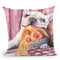 French Bulldog And Pizza Throw Pillow By George Dyachenko