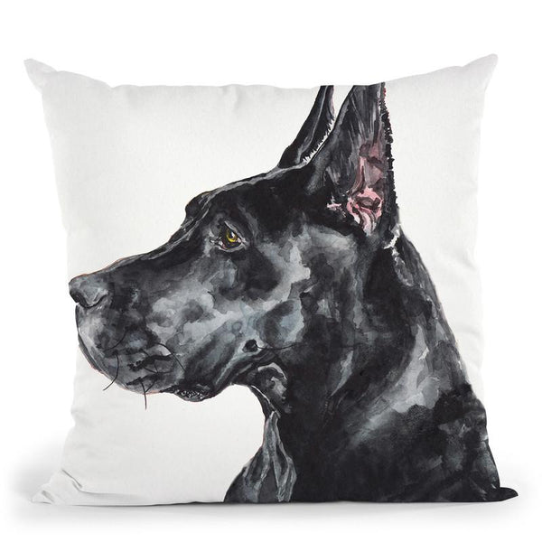 Black Great Dane Throw Pillow By George Dyachenko