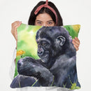 Gorilla Baby Throw Pillow By George Dyachenko