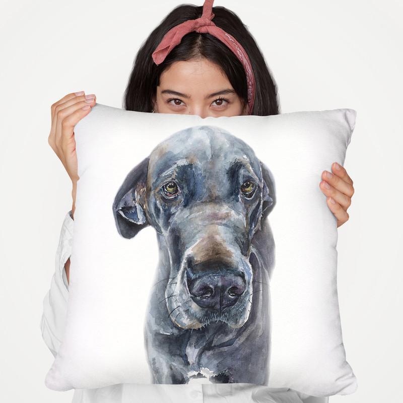 Great Dane Throw Pillow By George Dyachenko