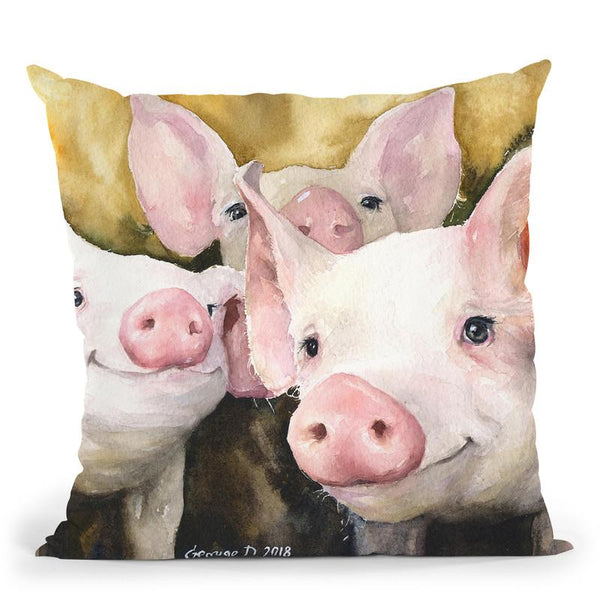 Happy Friends Throw Pillow By George Dyachenko