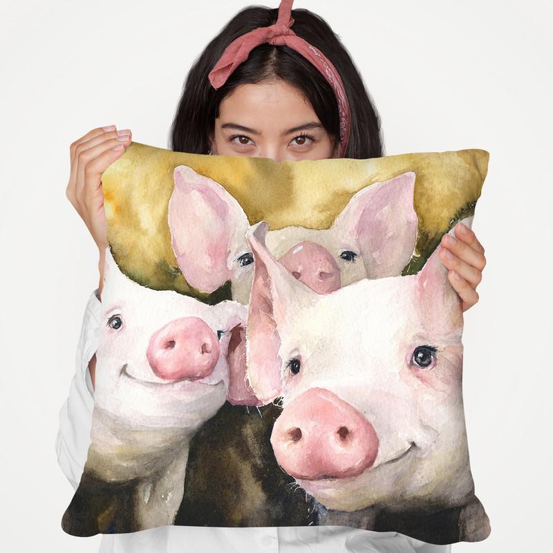 Happy Friends Throw Pillow By George Dyachenko