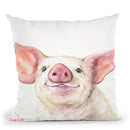 Happy Piglet Throw Pillow By George Dyachenko