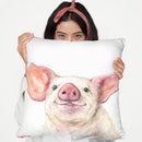 Happy Piglet Throw Pillow By George Dyachenko