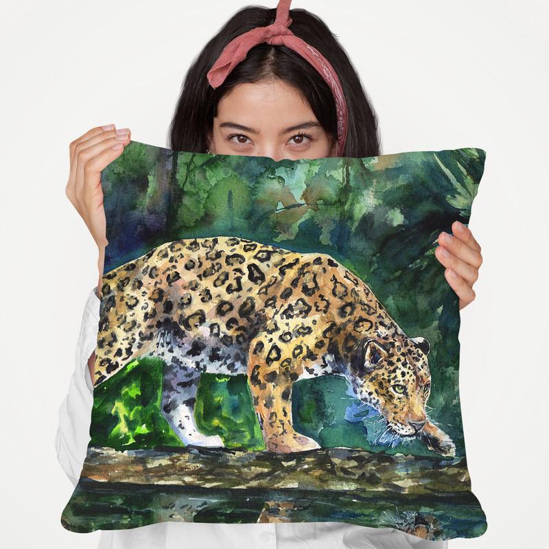 Jaguar Throw Pillow By George Dyachenko