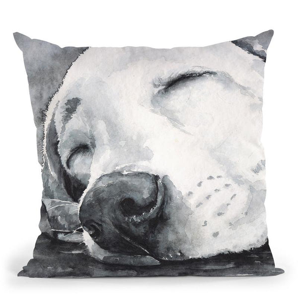 Lab Puppy Throw Pillow By George Dyachenko
