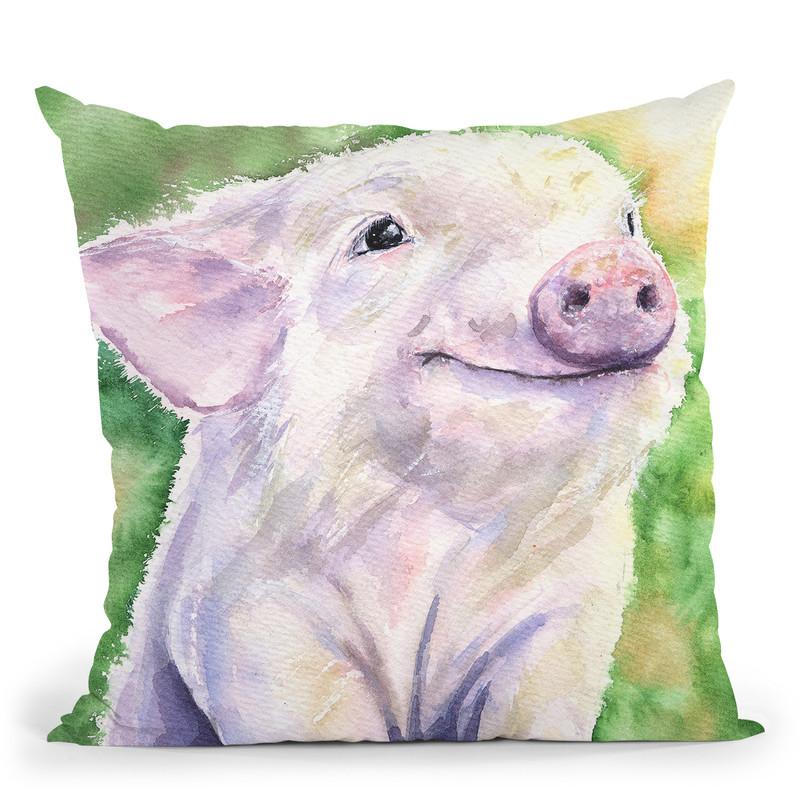 Little Pig Throw Pillow By George Dyachenko