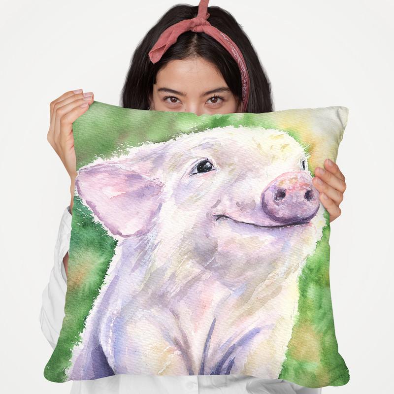 Little Pig Throw Pillow By George Dyachenko