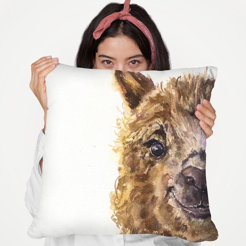 Llama Throw Pillow By George Dyachenko