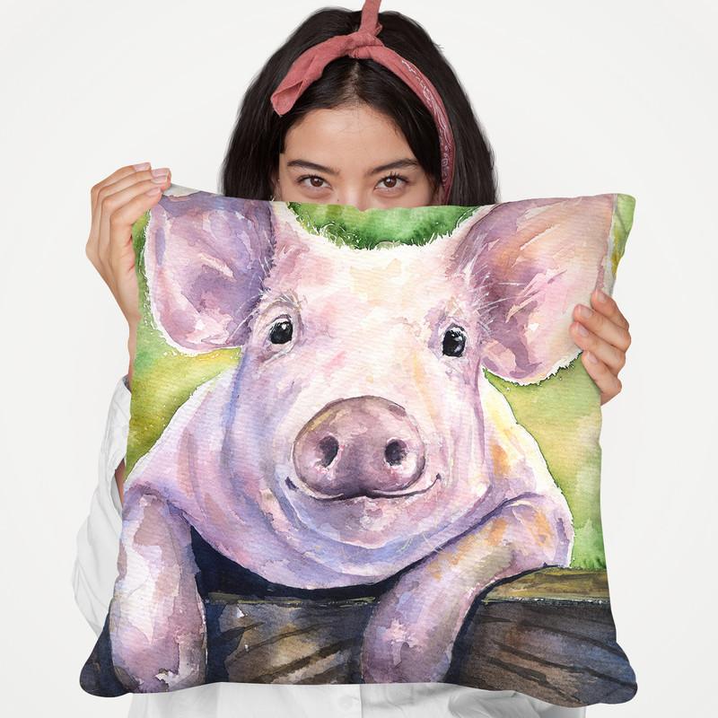 Piggy Throw Pillow By George Dyachenko