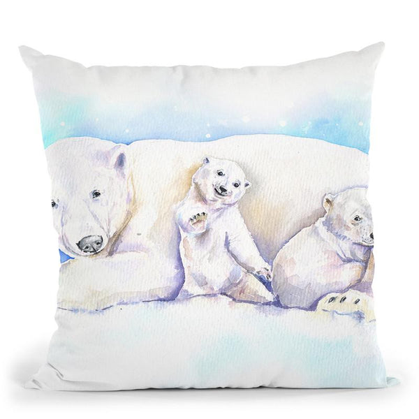 Polar Bears Throw Pillow By George Dyachenko