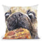 Pug And Pizza Throw Pillow By George Dyachenko