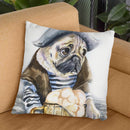 Pug The Sailor Throw Pillow By George Dyachenko