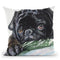Black Pug Throw Pillow By George Dyachenko