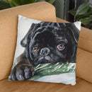 Black Pug Throw Pillow By George Dyachenko